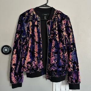 Forever 21 Sequin Bomber Jacket